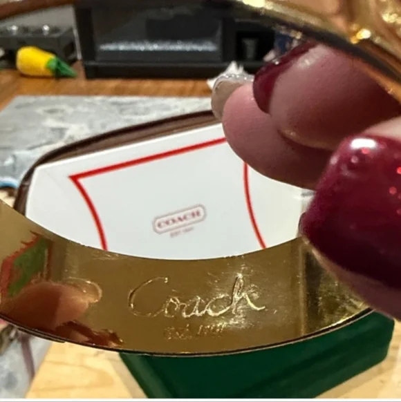 Coach Like New Gold and Brown Women's Bangle Bracelet - Picture 3 of 5